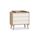 Commode Vintage Fresh chêne / sable beige avec plan à langer amovible