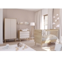 Chiffonnier Vintage Fresh chêne / sable beige avec 5 tiroirs
