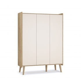 Armoire 3 portes Vintage Fresh chêne / sable beige