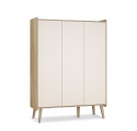Armoire 3 portes Vintage Fresh chêne / sable beige