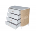 Commode COQUILLAGE cèdre et rotin avec plan à langer amovible